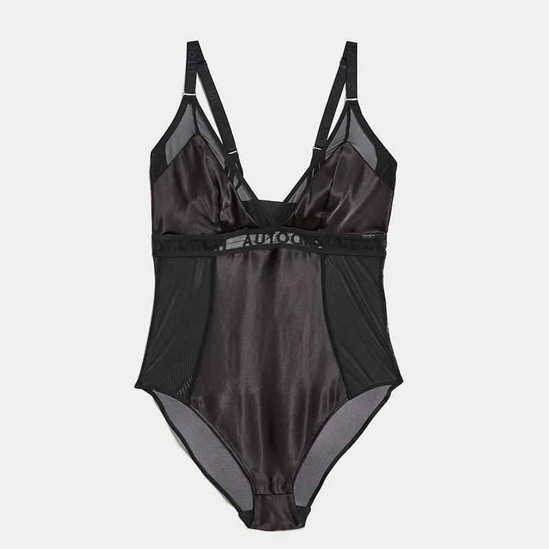 Autograph black mesh shapewear bodysuit. Shop now