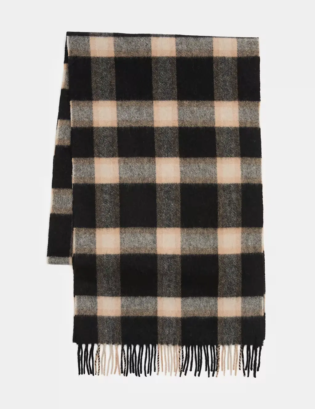 Pure Cashmere Checked Scarf