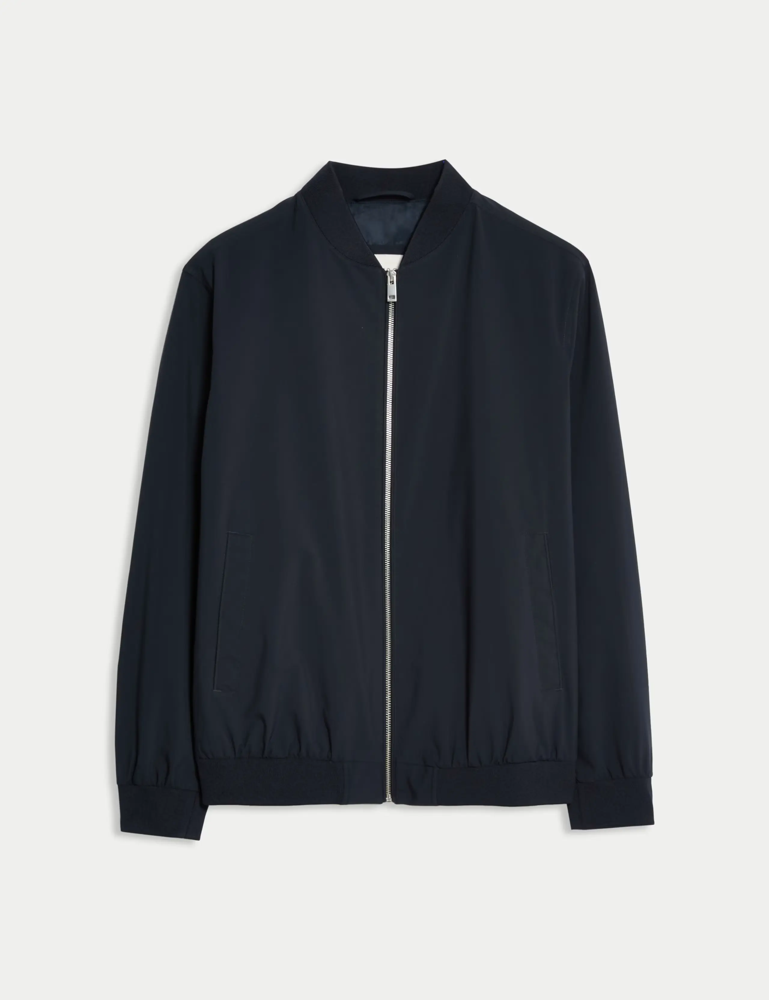 A navy men's bomber jacket