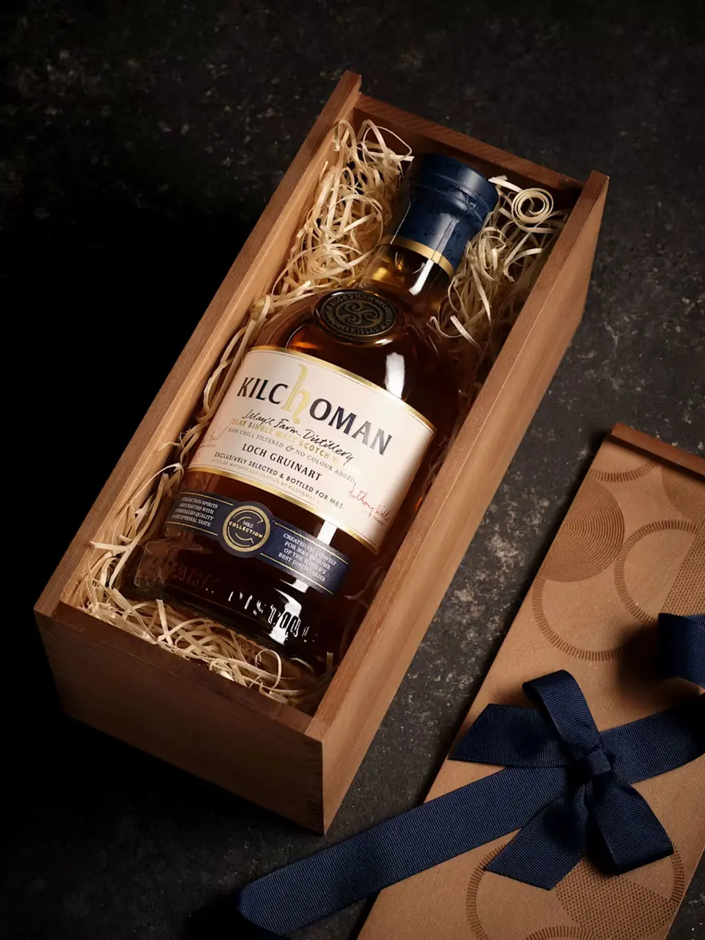 Single malt whiskey in a gift box