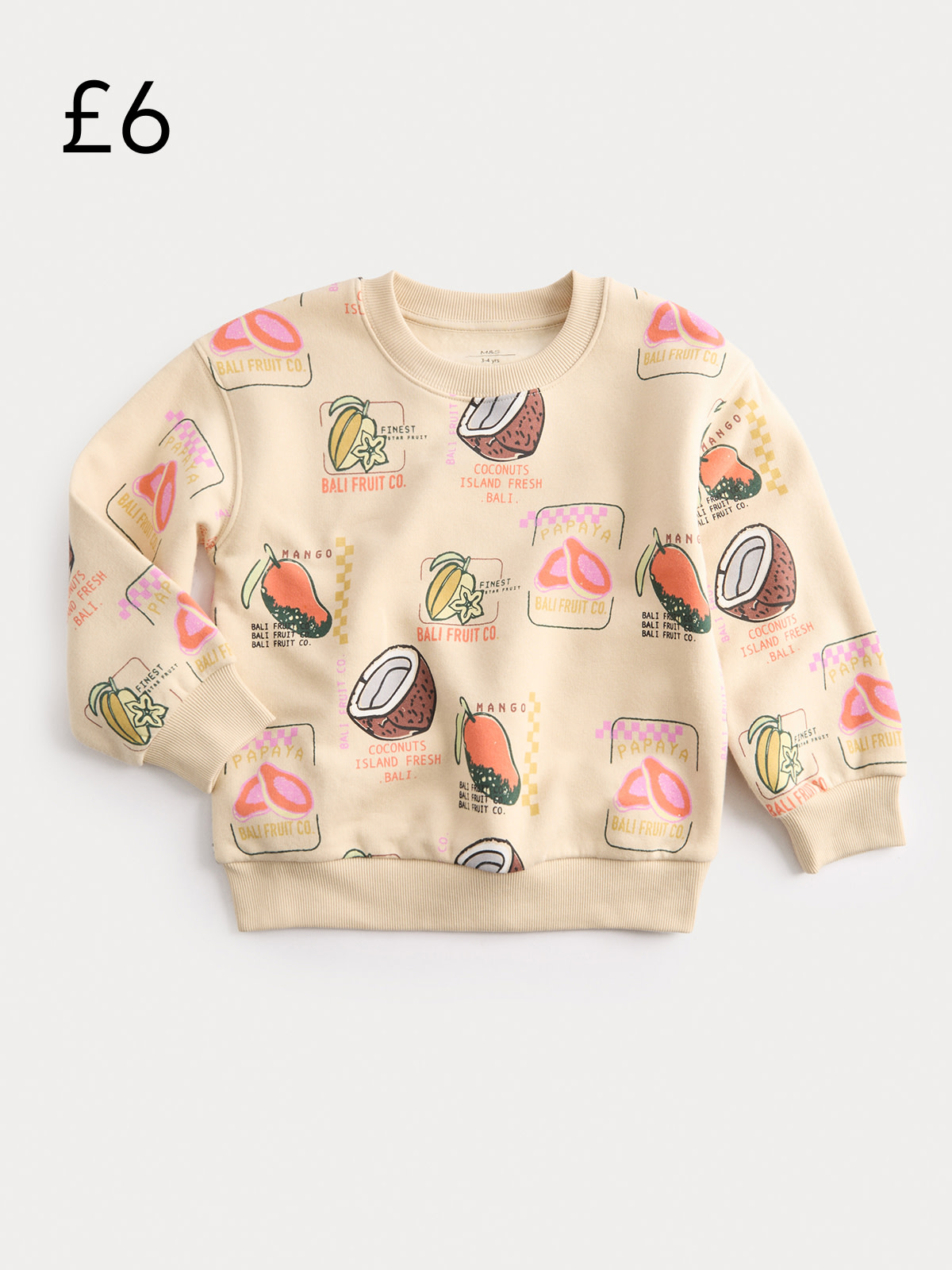 Cotton Rich Tropical Print Sweatshirt