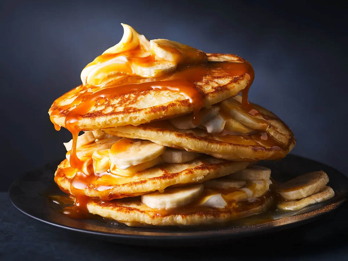 A stack of pancakes