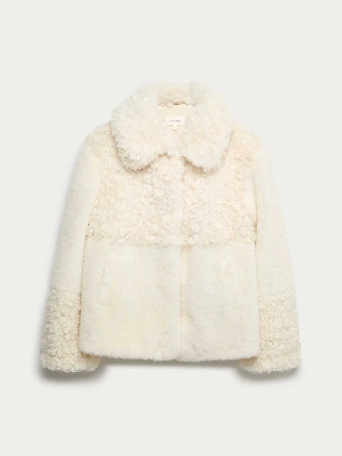 Cream collared borg jacket