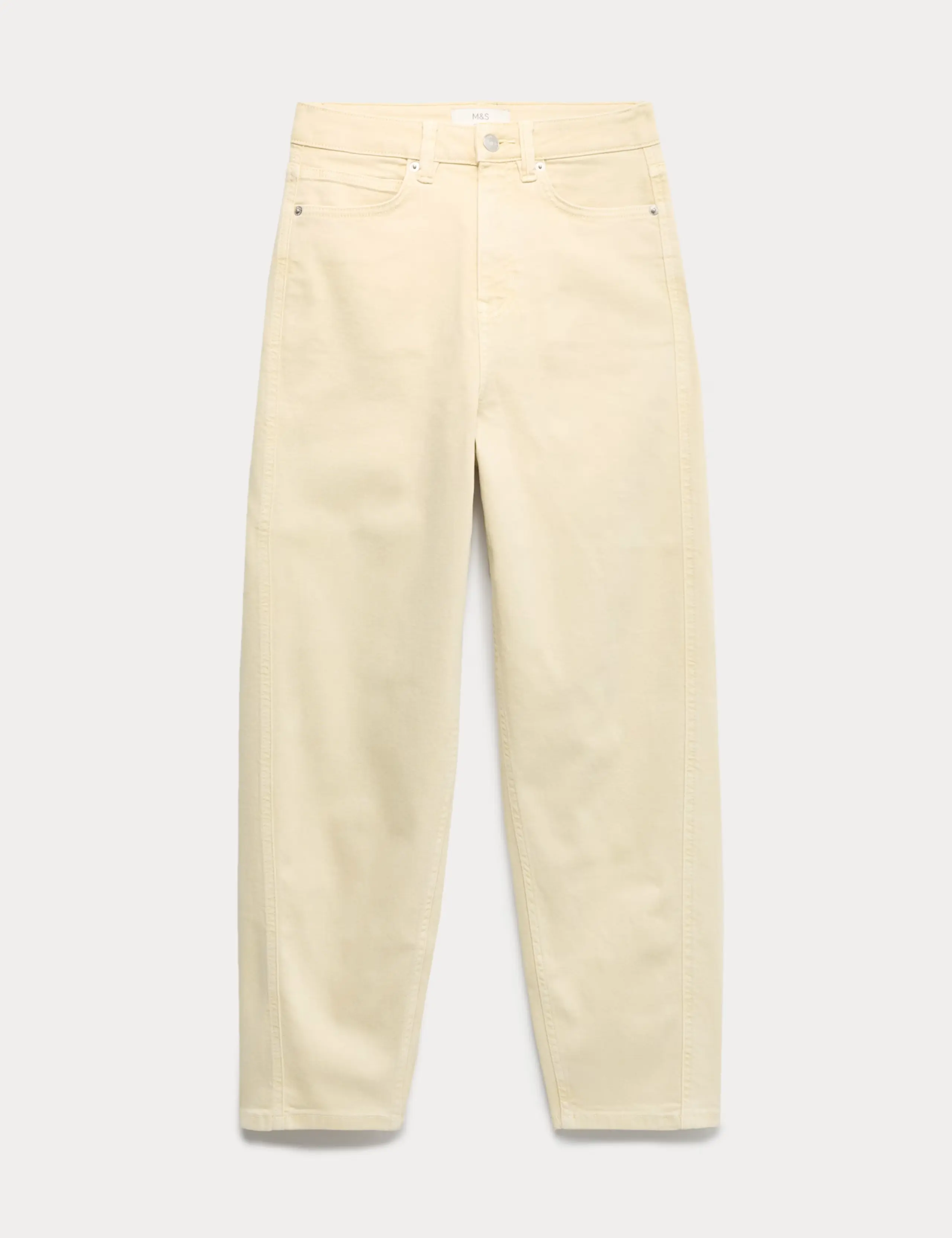 High Waisted Carrot Leg Ankle Grazer Jeans