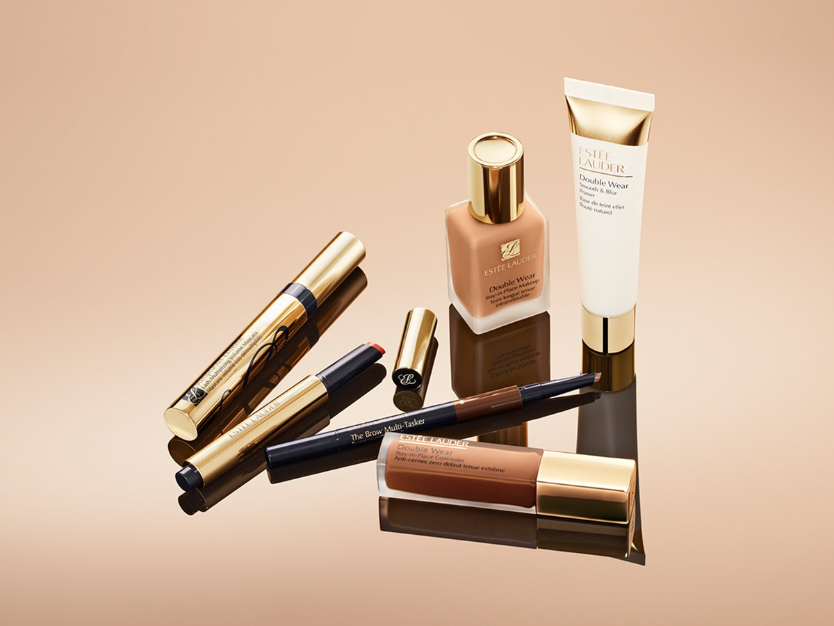 Selection of beauty products. Shop make-up