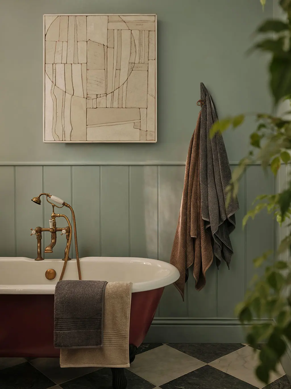 Bathroom with green walls