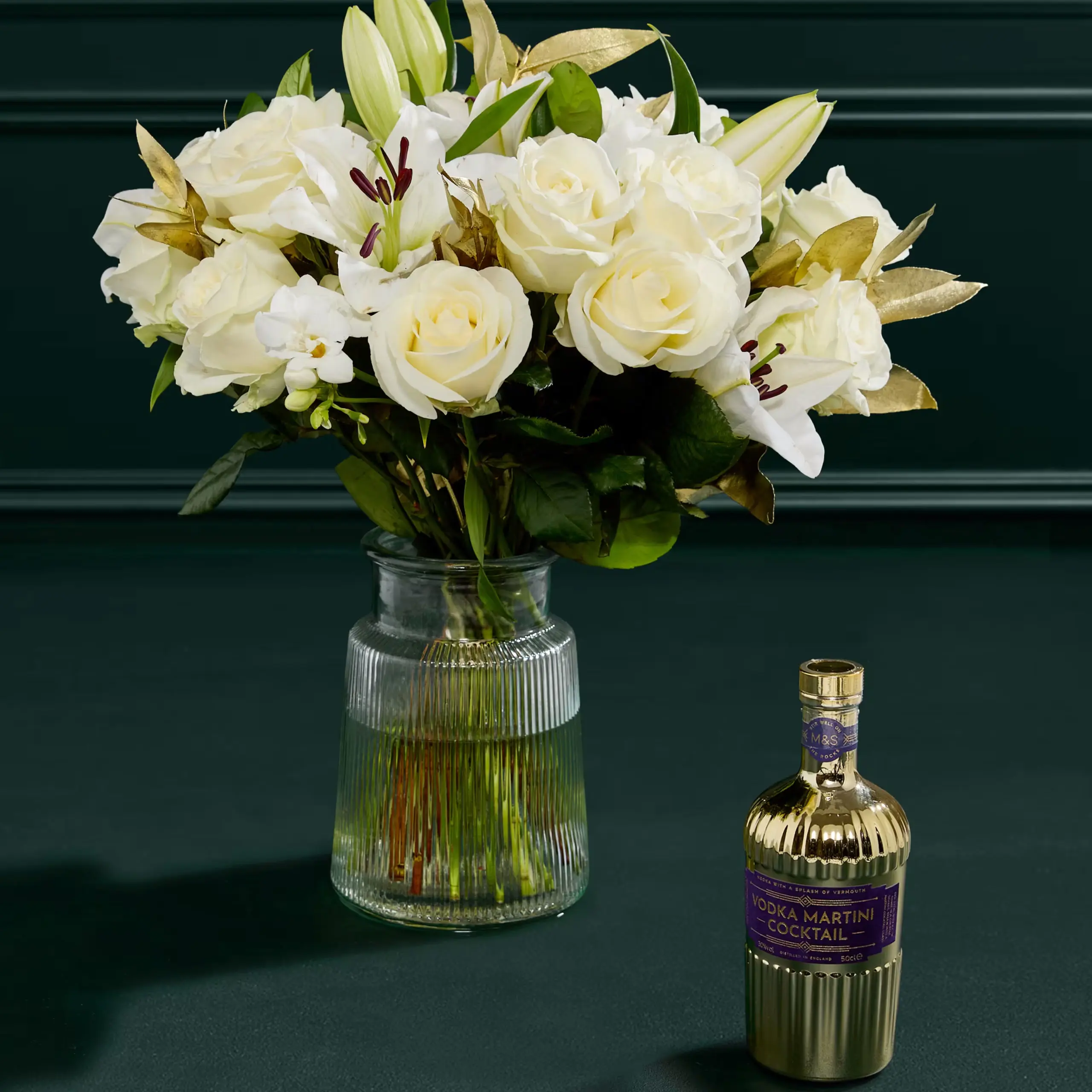 Dame Joan Collins bouquet with vodka martini