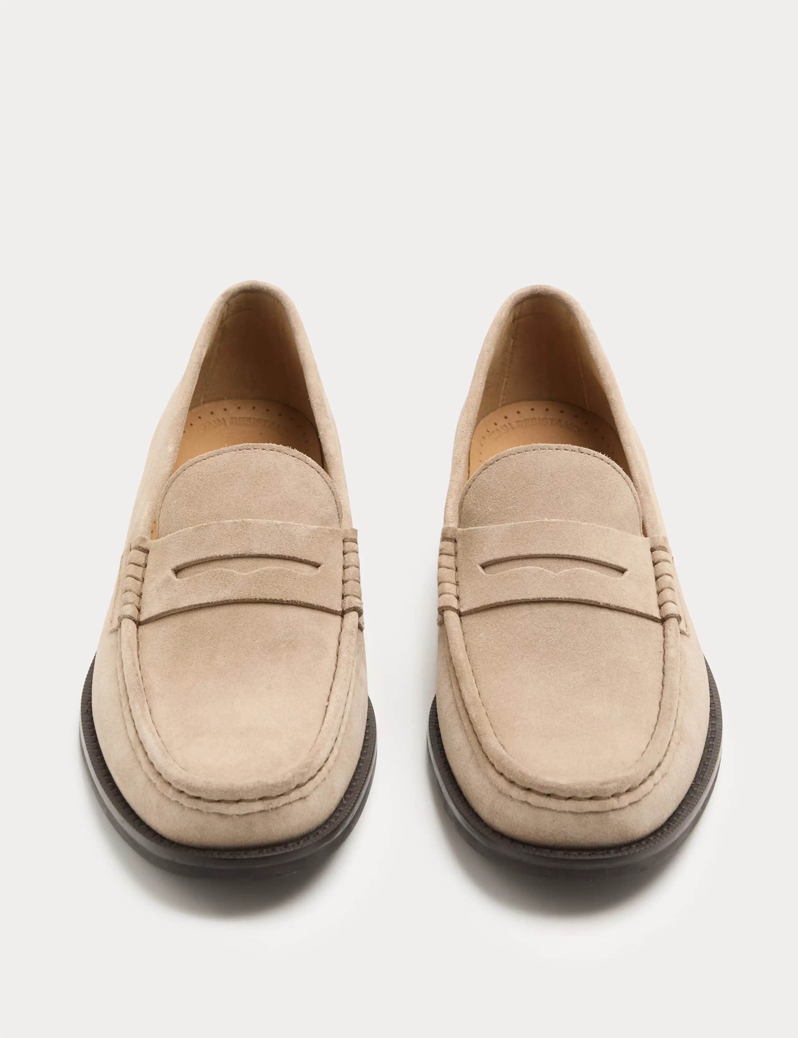 Light suede loafers