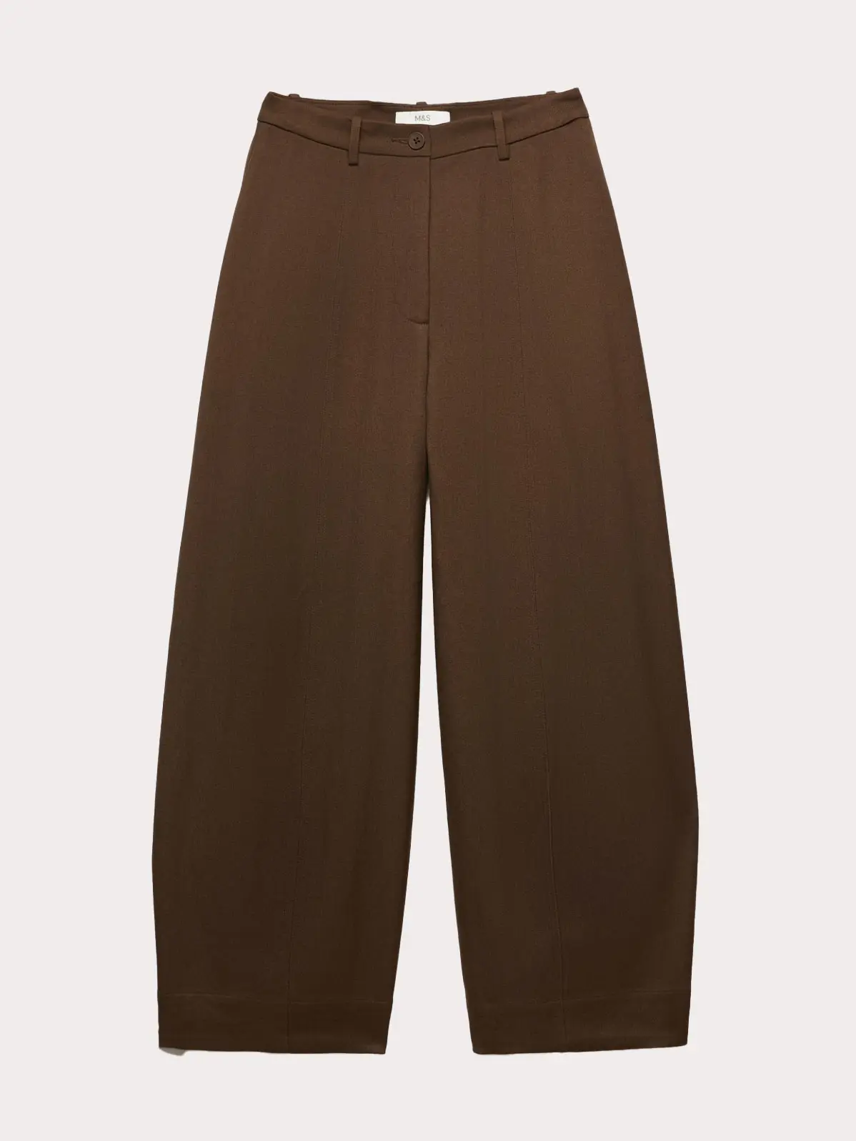 Chocolate brown barrel leg trousers