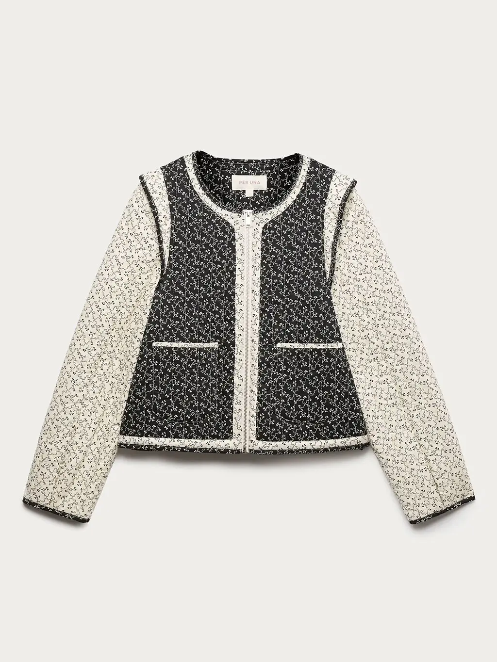 Floral-quilted jacket