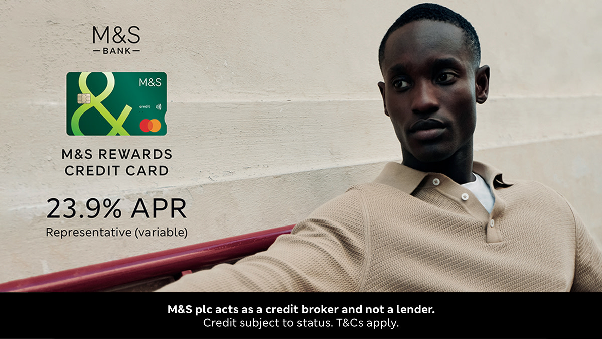 Please add an alt tag to the image > 23.9% APR representative variable. M&S plc acts as a credit broker and not a lender. Credit is subject to status. T&Cs apply