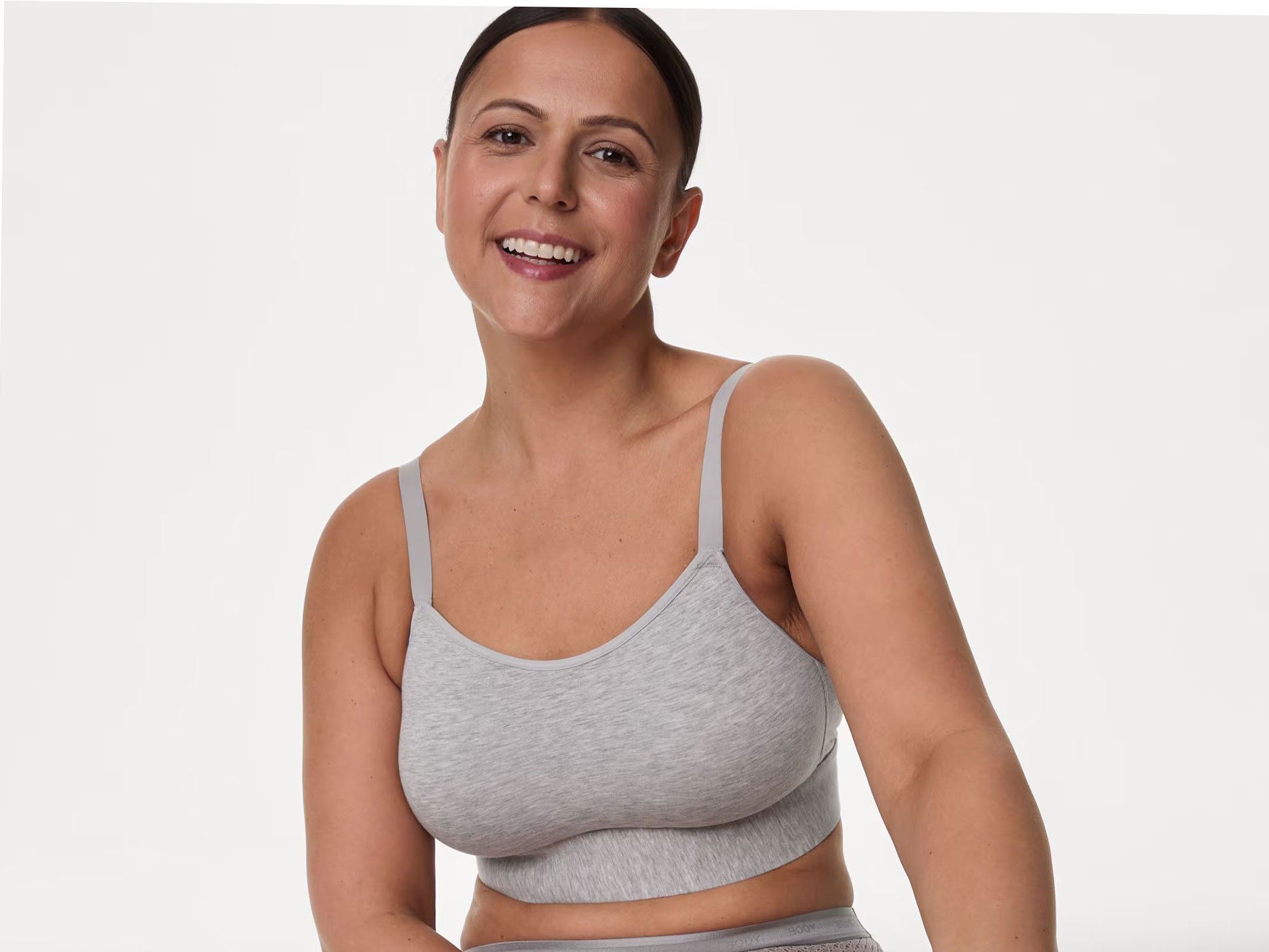 Woman wearing post-surgery bra