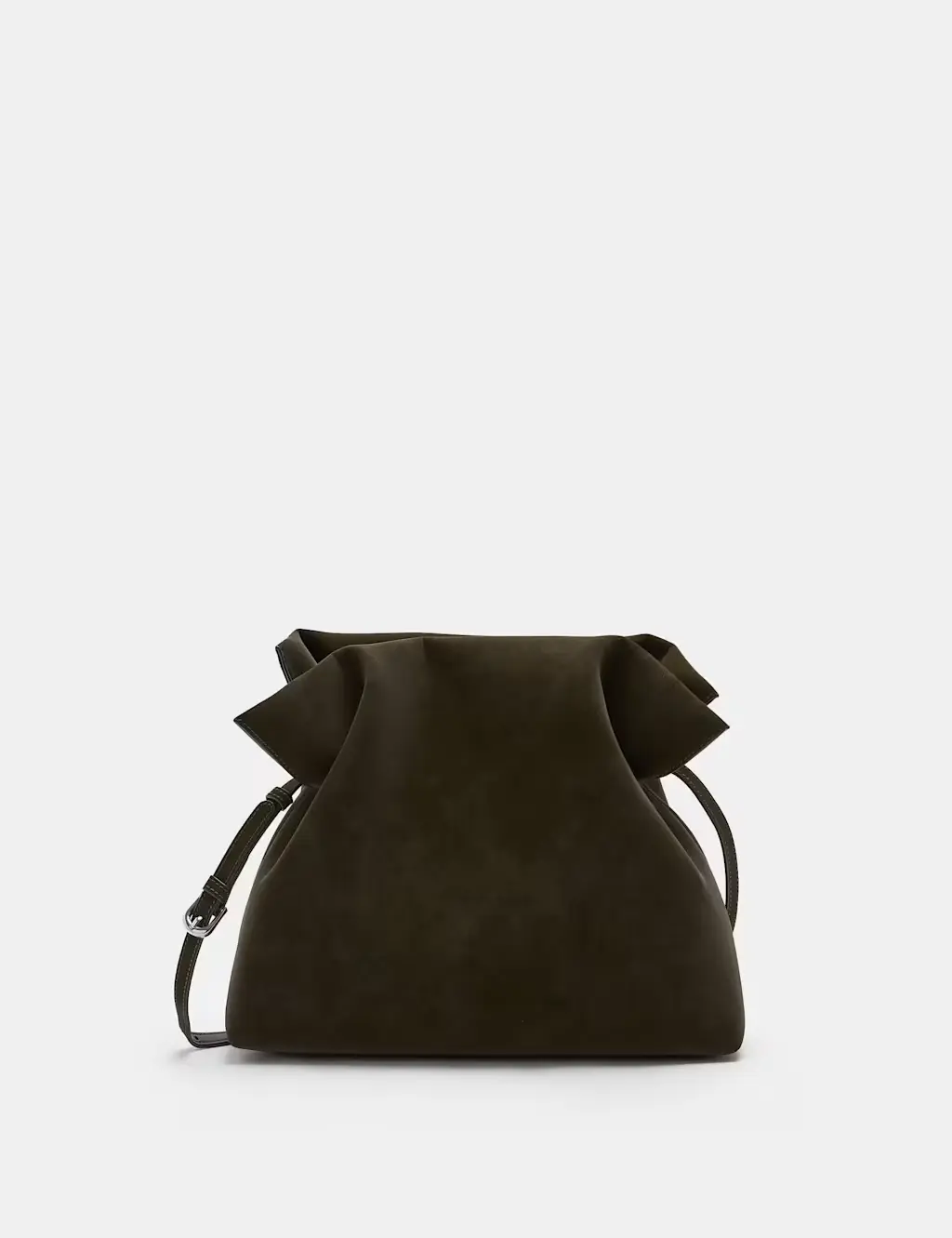 Faux Leather Drawstring Cross Body Bag