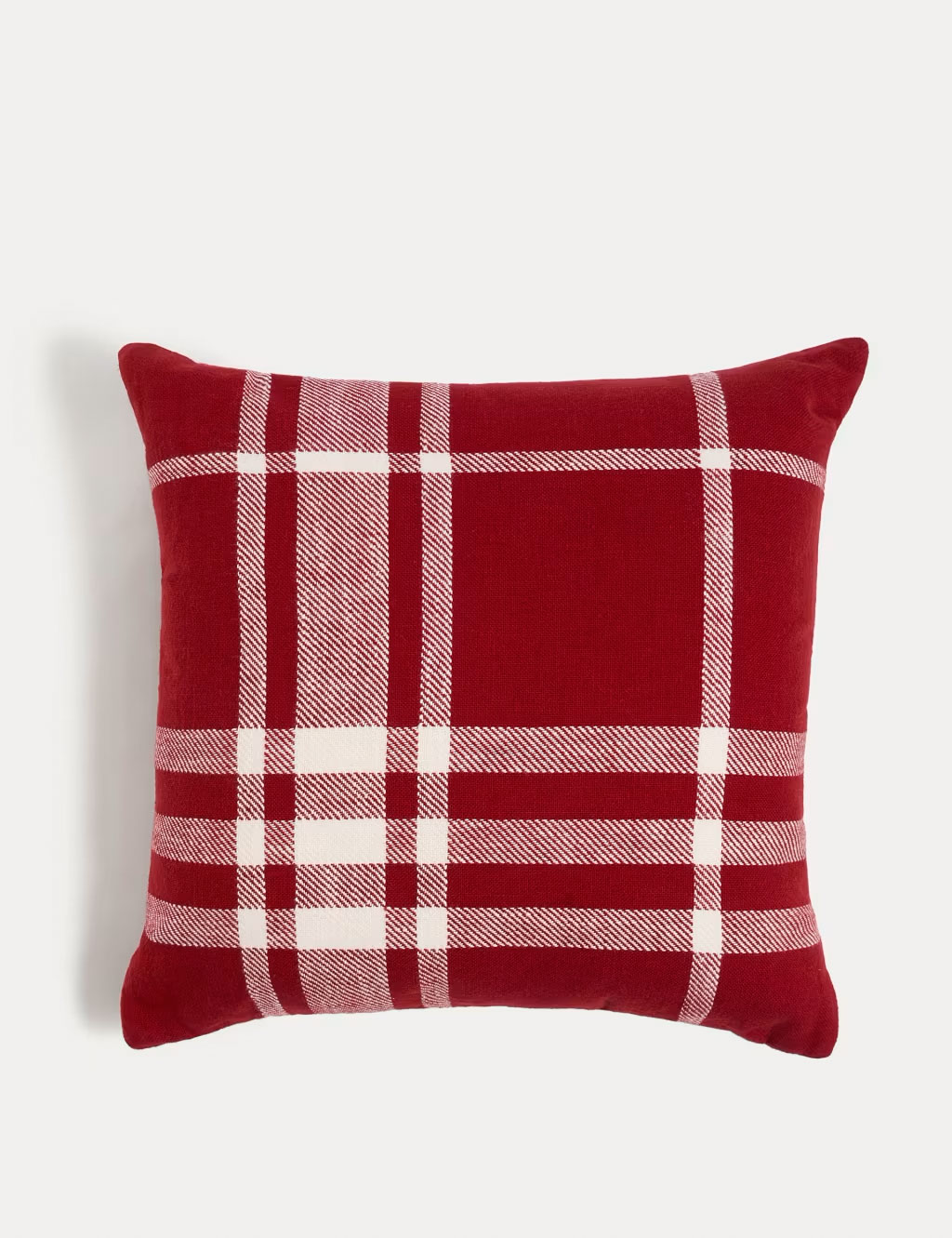 Red and white checked cushion