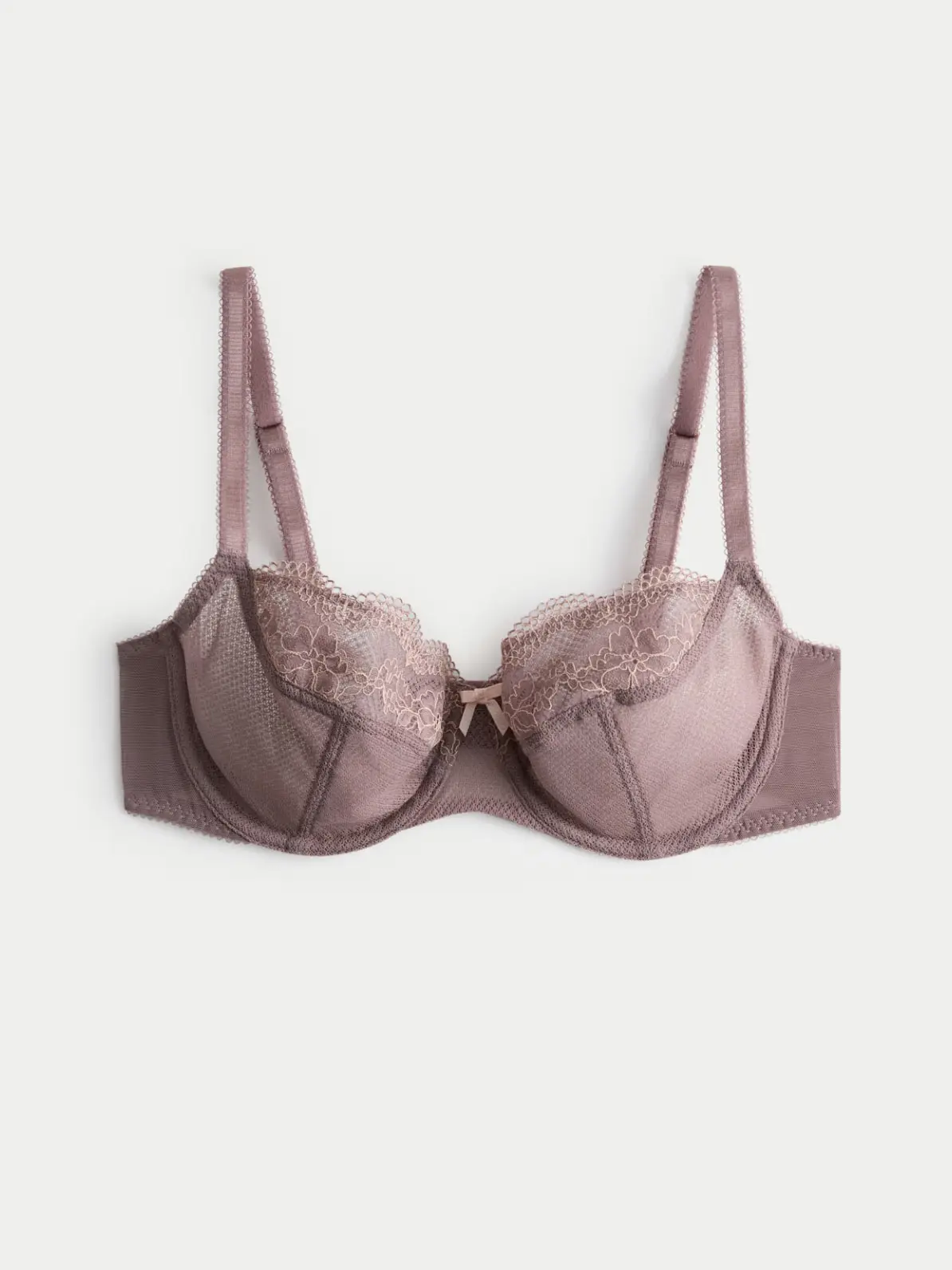 Lace bra in soft brown