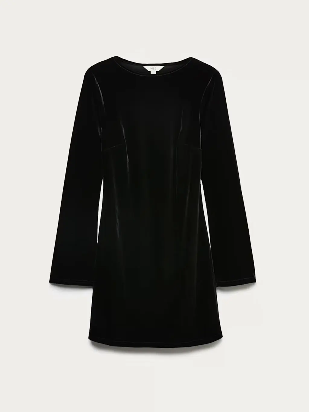 Black velvet mini dress