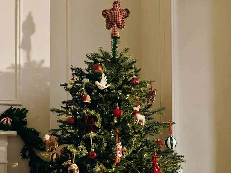 Christmas tree with star tree topper