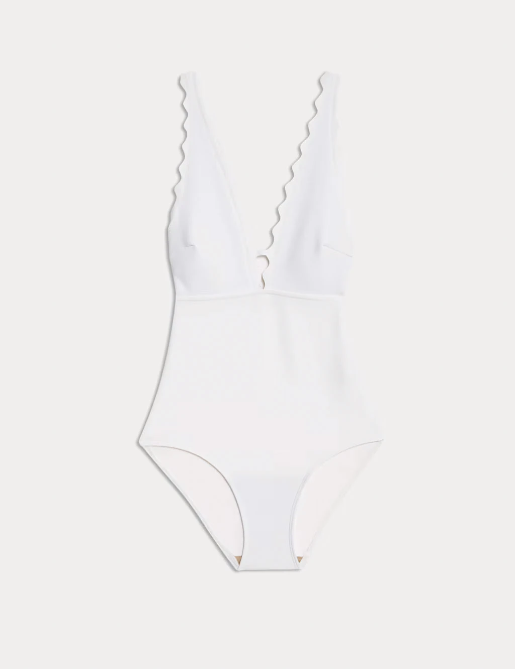 White scalloped swimsuit