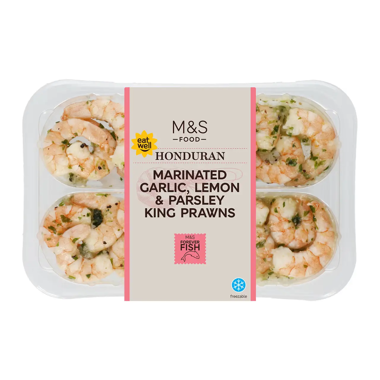 Honduran Marinated Garlic, Lemon and Parsley King Prawns