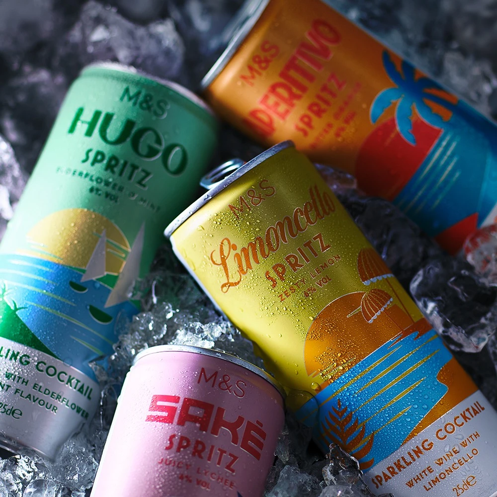 Cocktail cans on ice