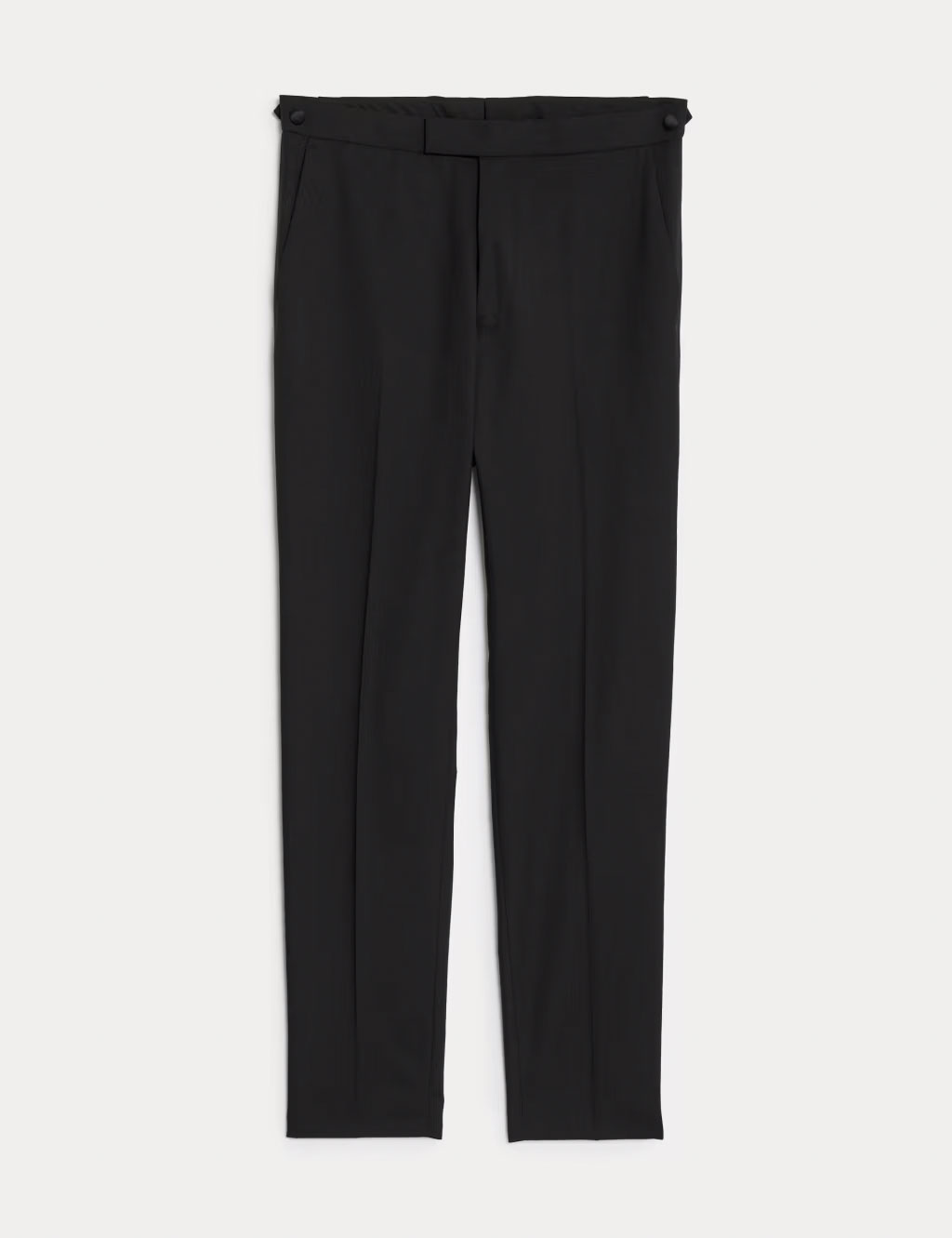 Men's black slim-fit stretch tuxedo trousers