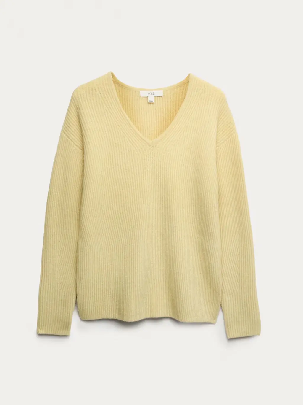 Yellow V-neck jumper