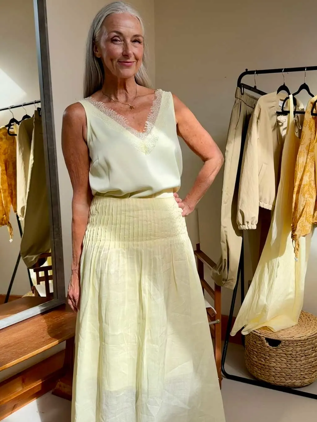 Woman in yellow dress