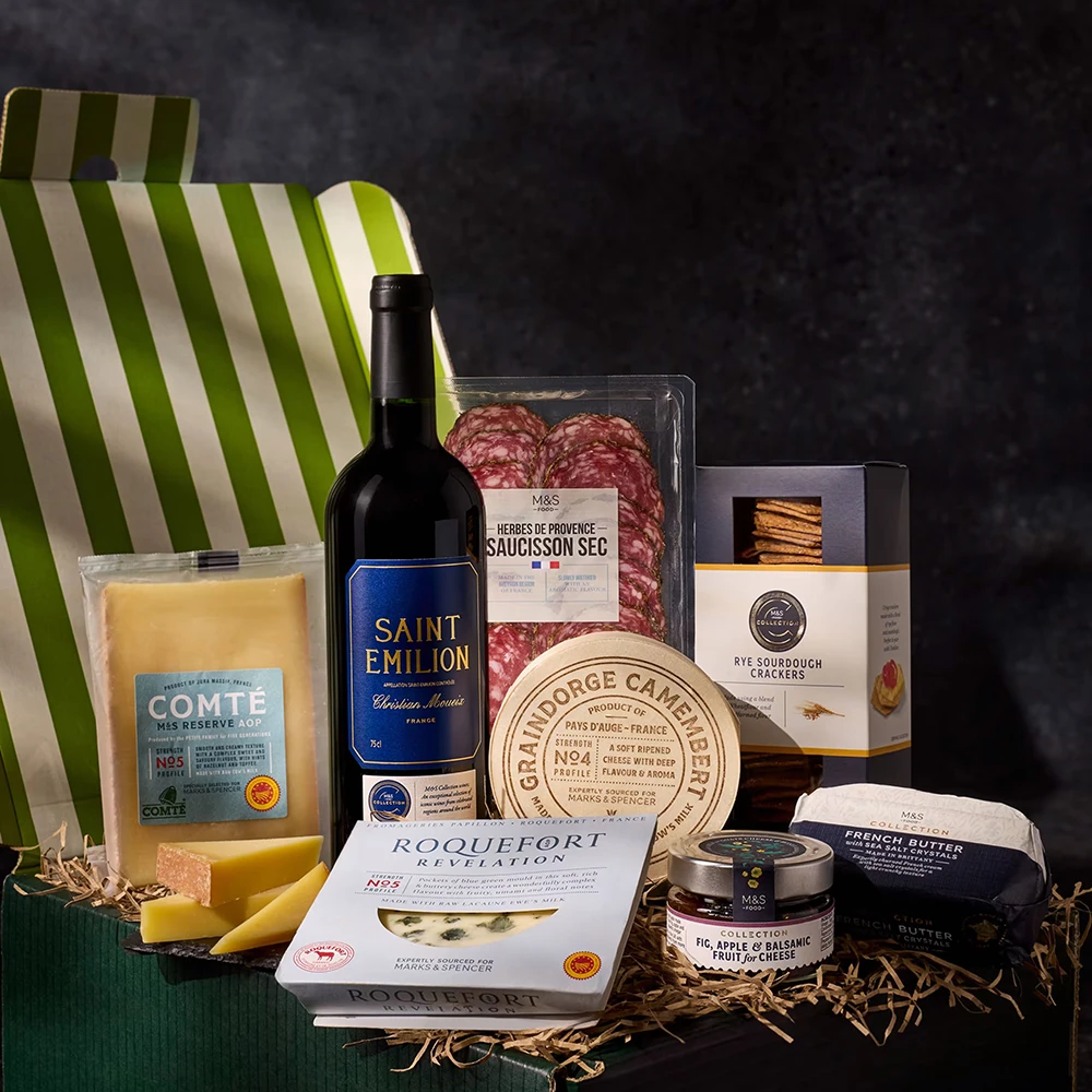 M&S French wine and cheese hamper
