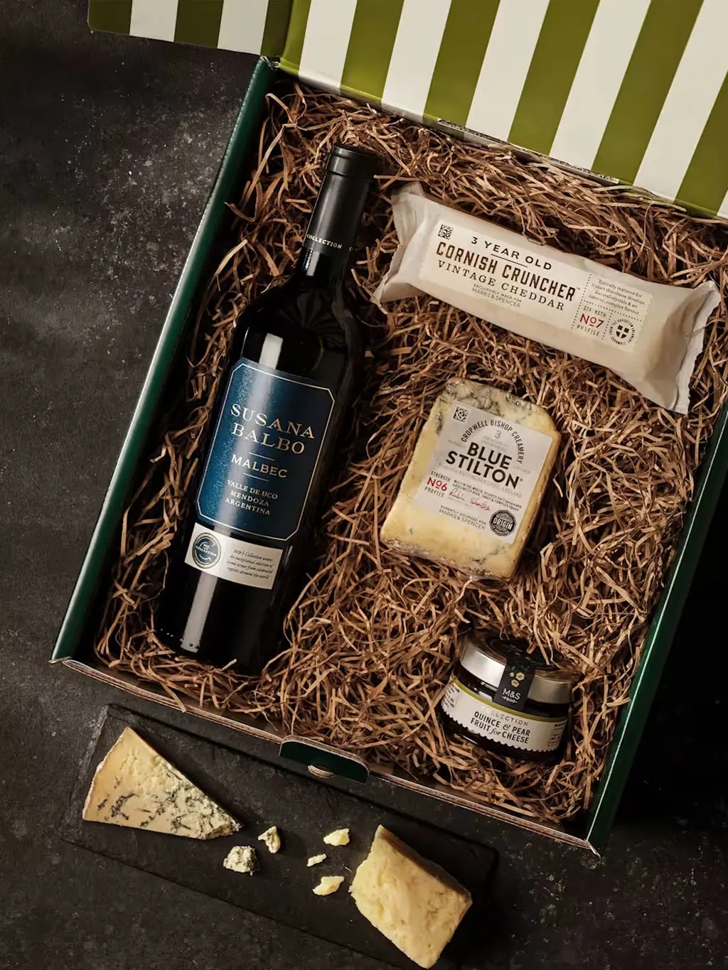 Cheese and wine gift box