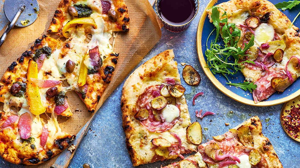 A selection of pizzas