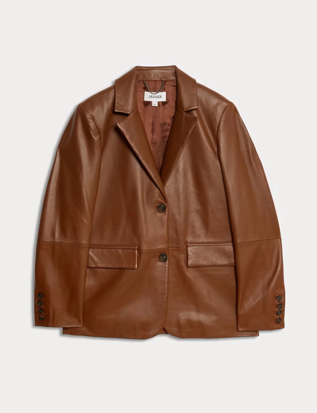 Women's brown leather blazer by Jaeger