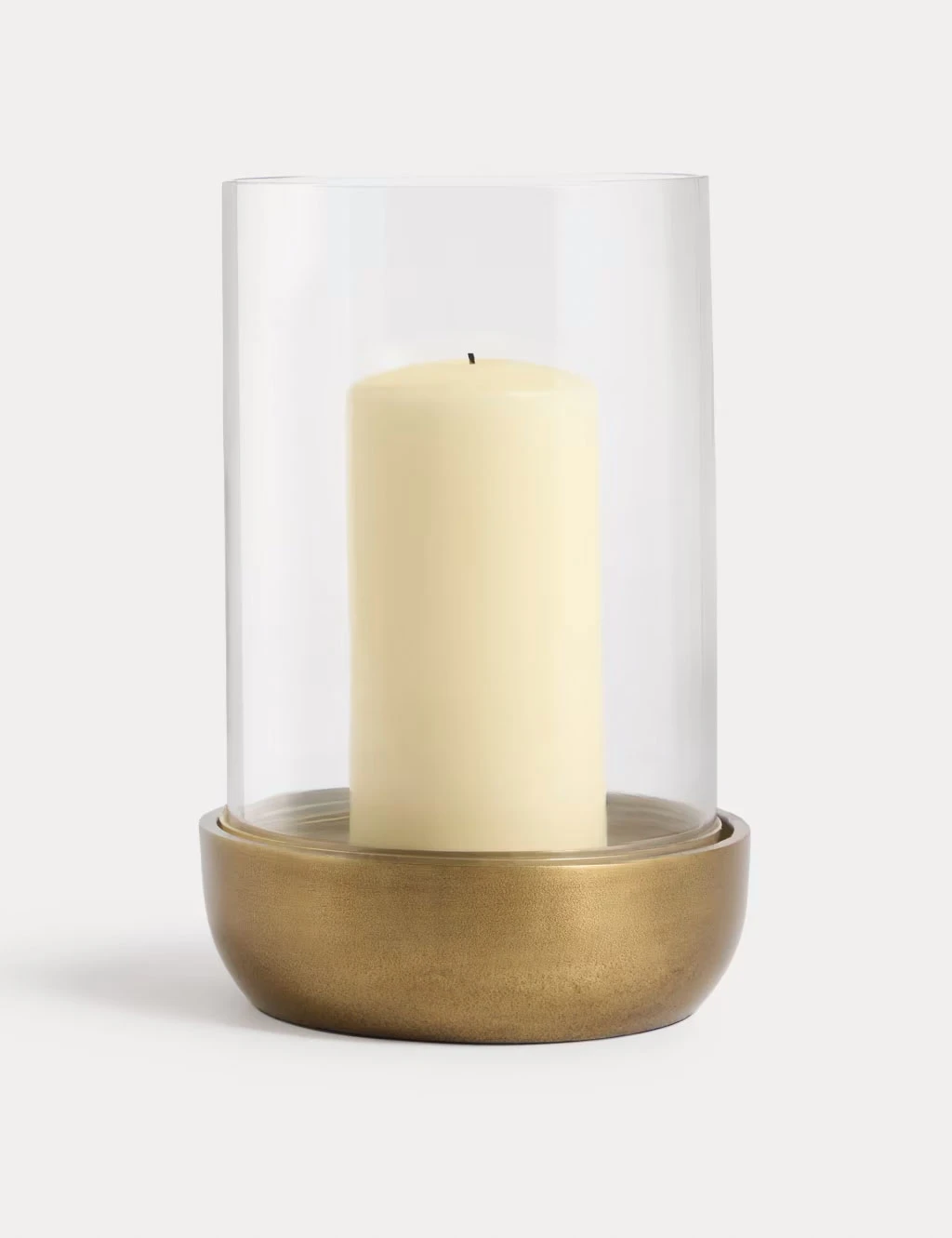 Glass and metal lantern