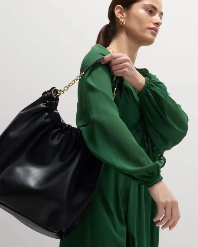 green chiffon dress at M&S