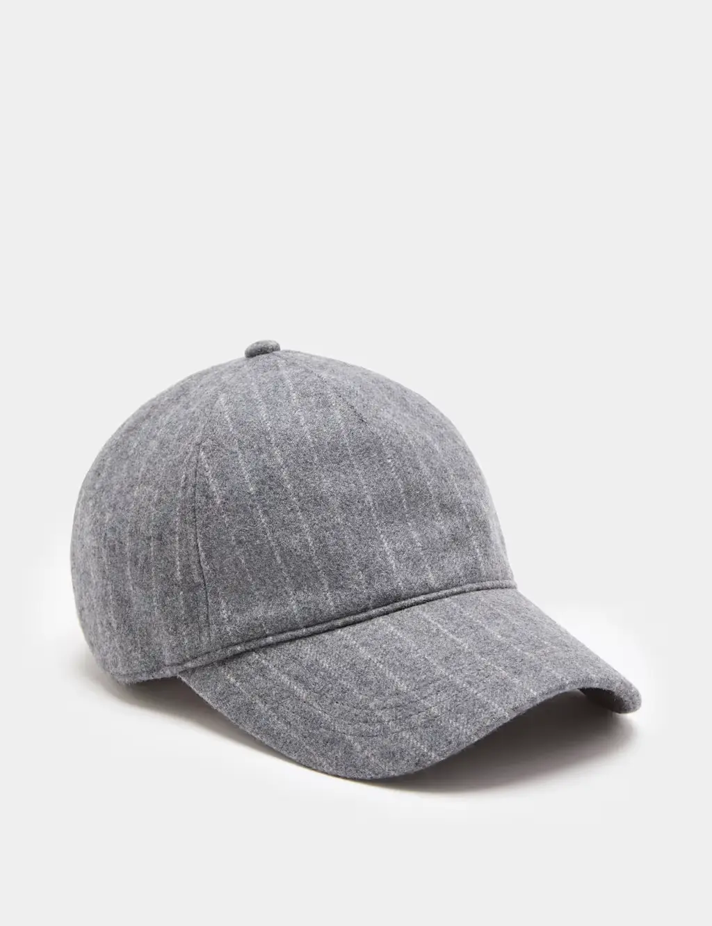 Wool Blend Pinstripe Baseball Cap