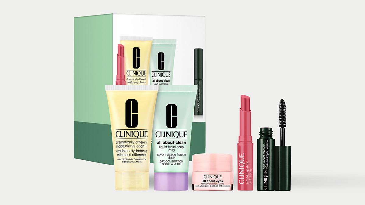Free 5-piece gift set. When you buy two products, one to be skincare or foundation