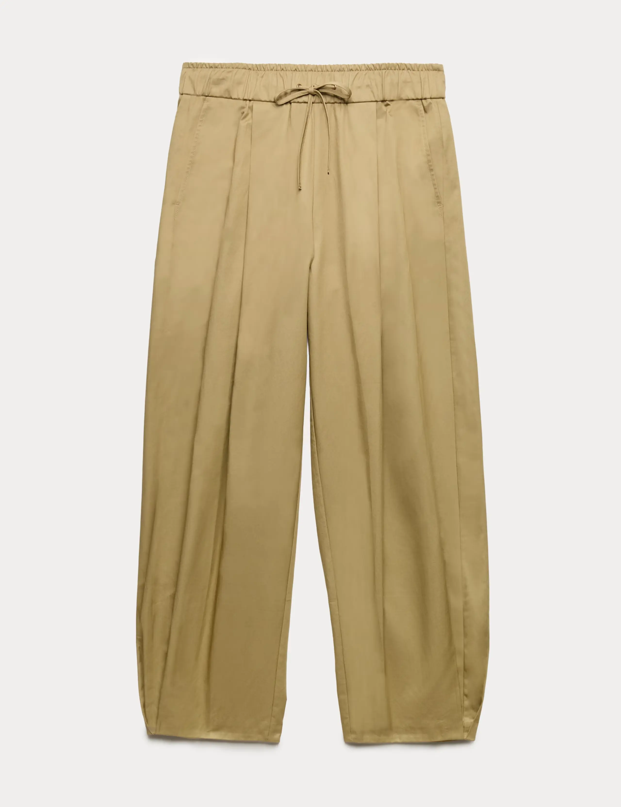Pure Cotton Drawstring Barrel Trousers
