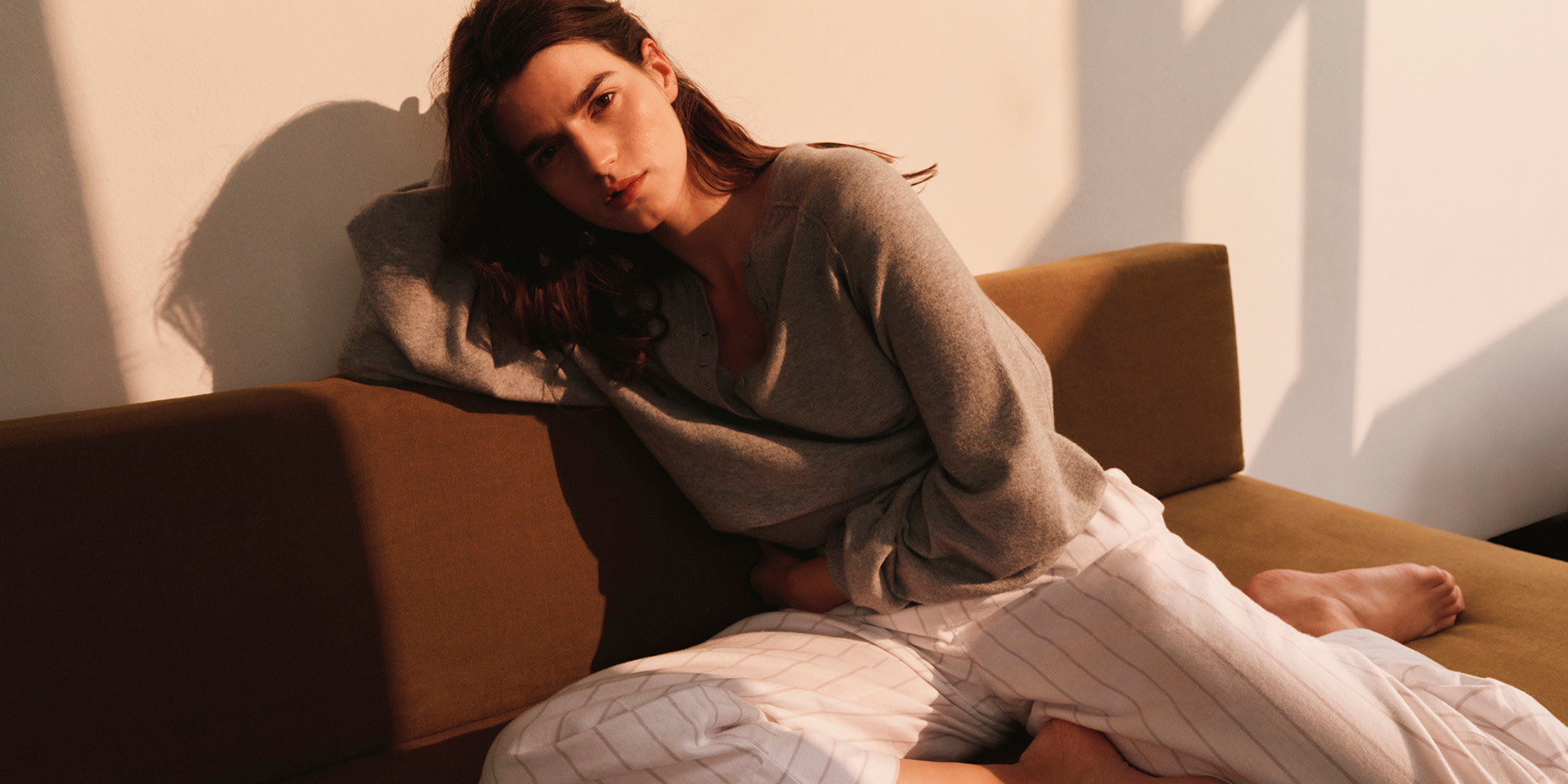 Woman wearing pyjama set