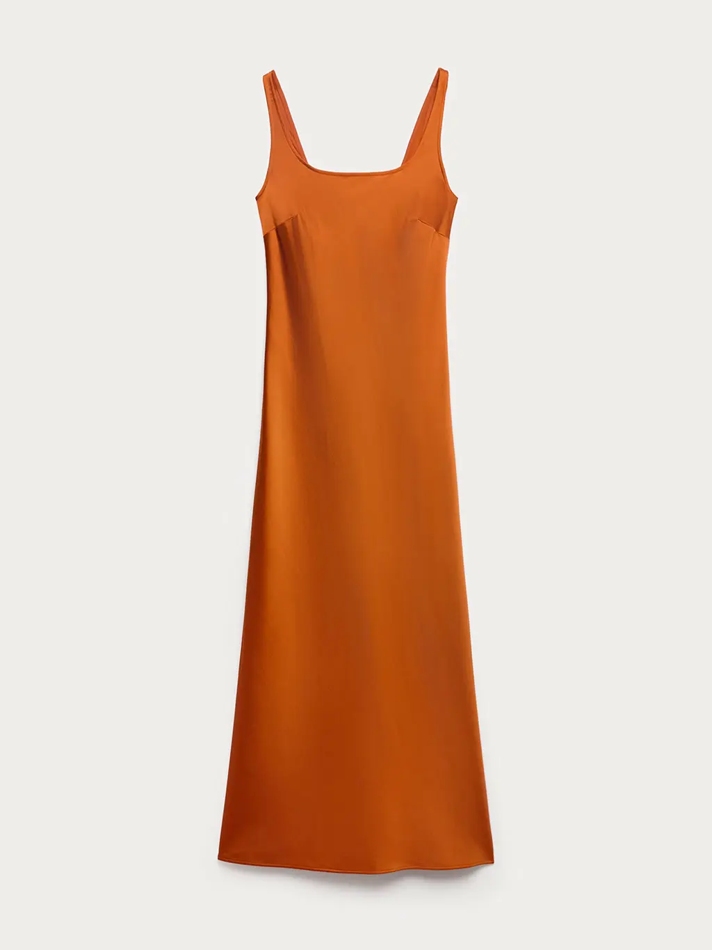 Rust satin slip dress