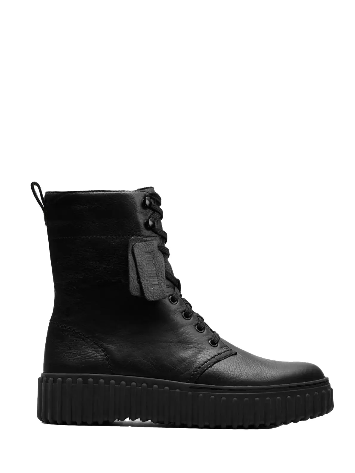 Black lace-up ankle boot