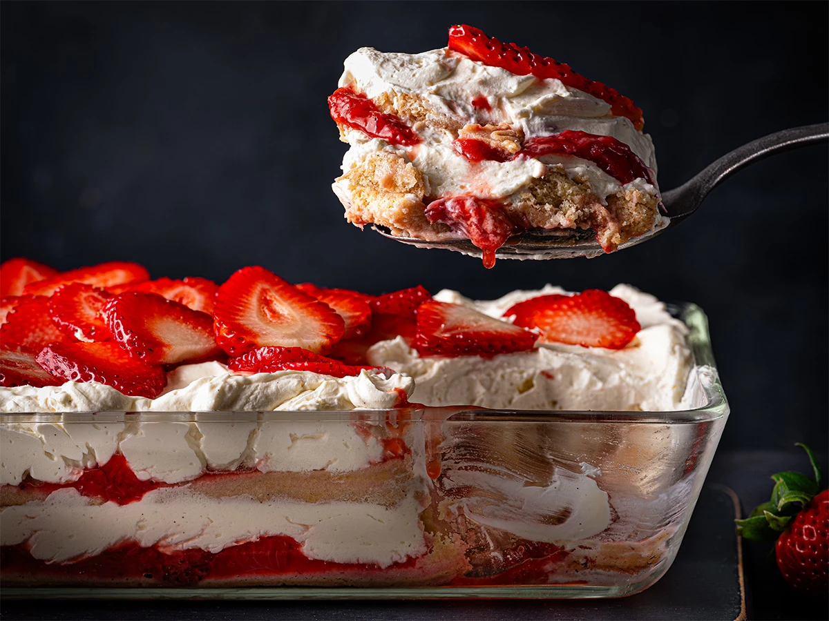 Strawberries and cream tiramisu