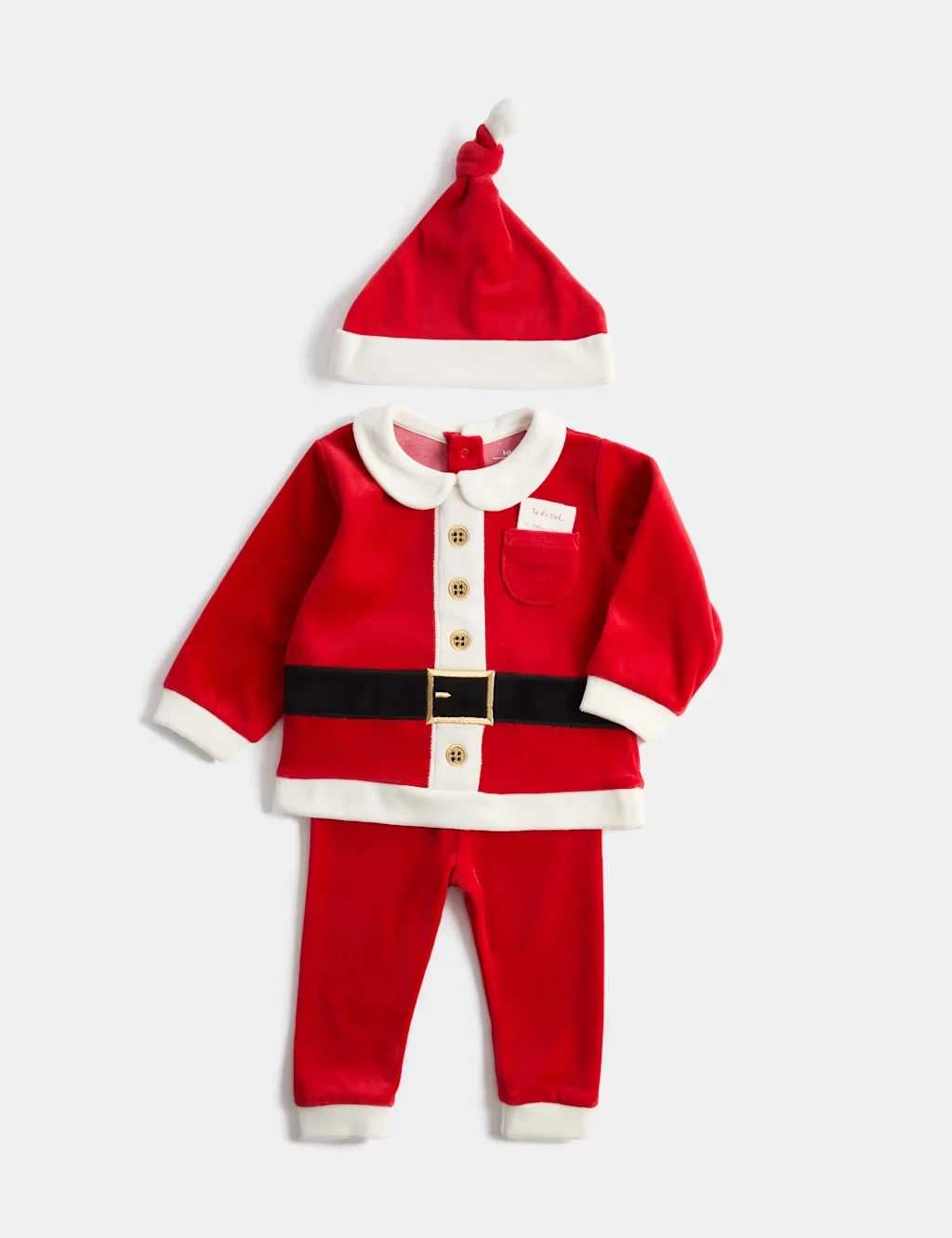 Baby Christmas santa suit outfit with matching hat
