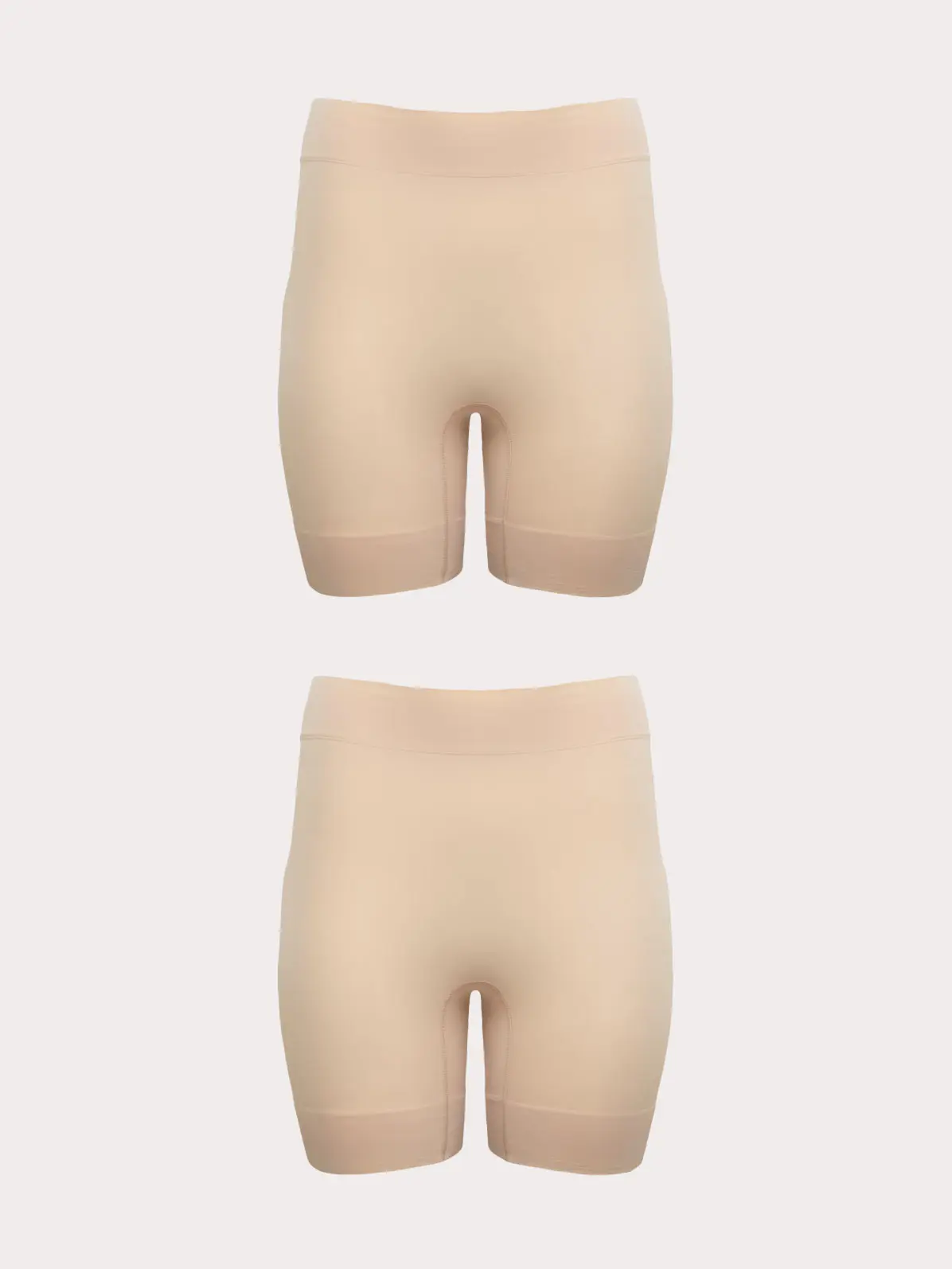 Two pairs of shorts in nude shade 