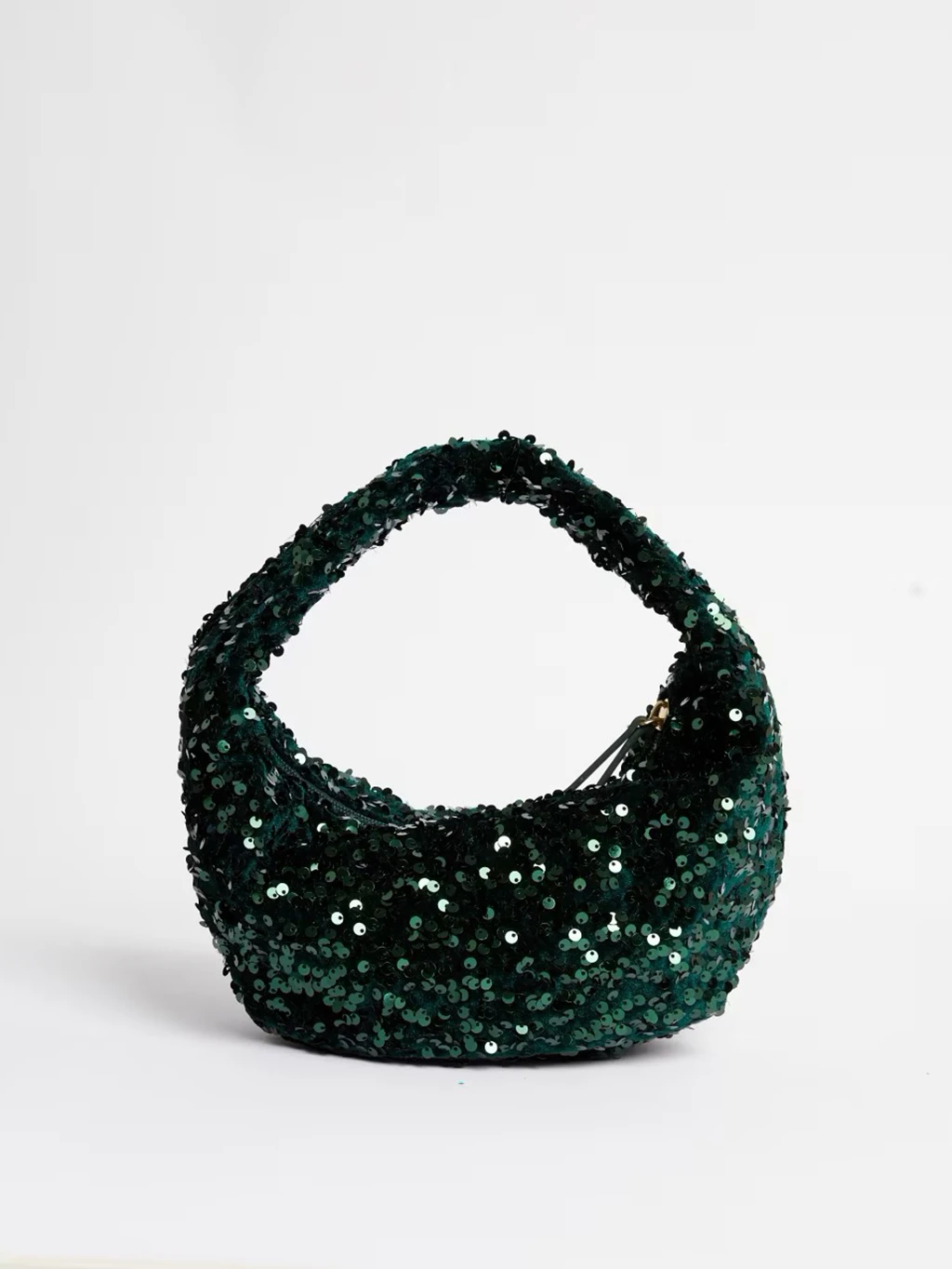 Dark green sequin grab bag