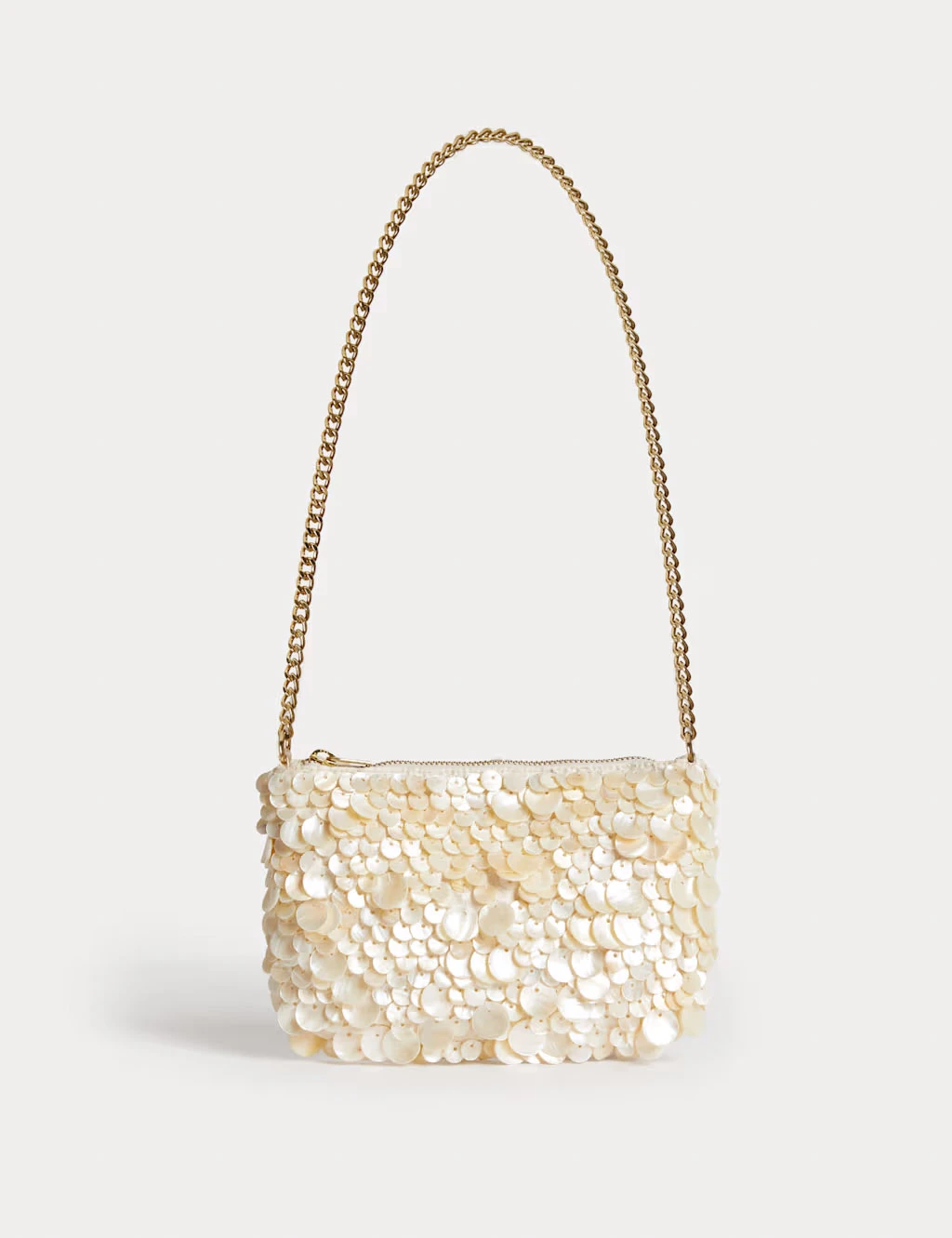 Pearl chain-strap bag
