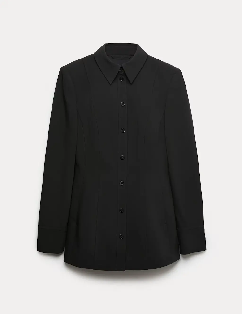Black cinched-waist jacket