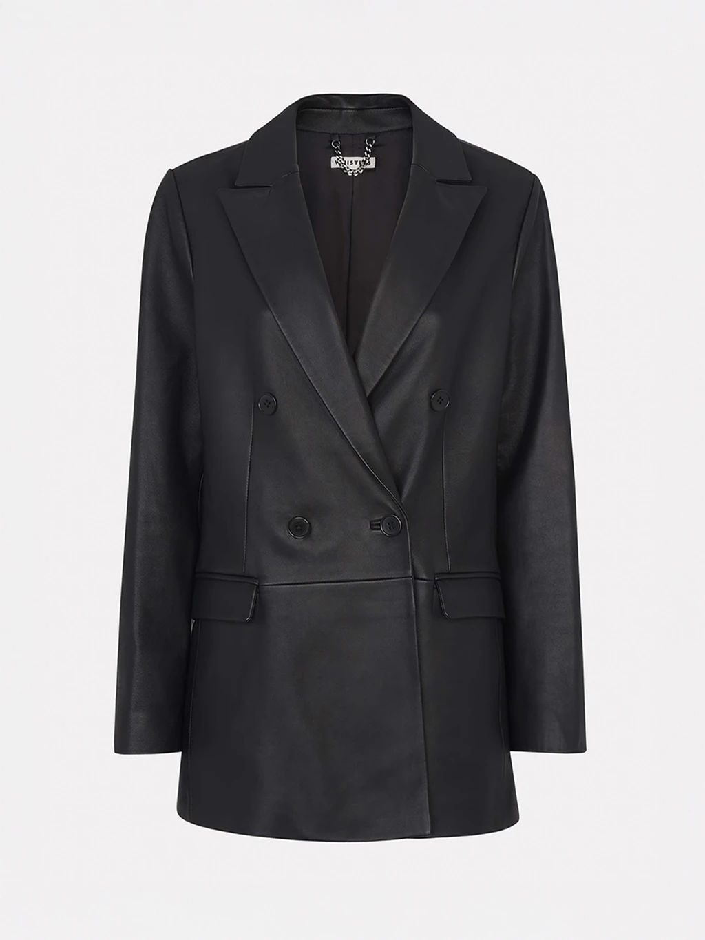 Whistles black leather blazer
