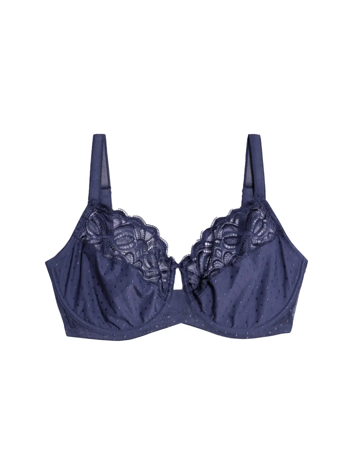 Image of purple bra with lace detailing
