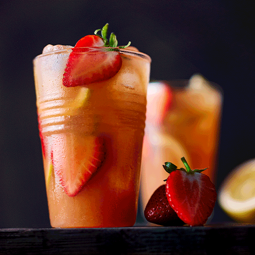 Gif of summer drinks and a flatbread