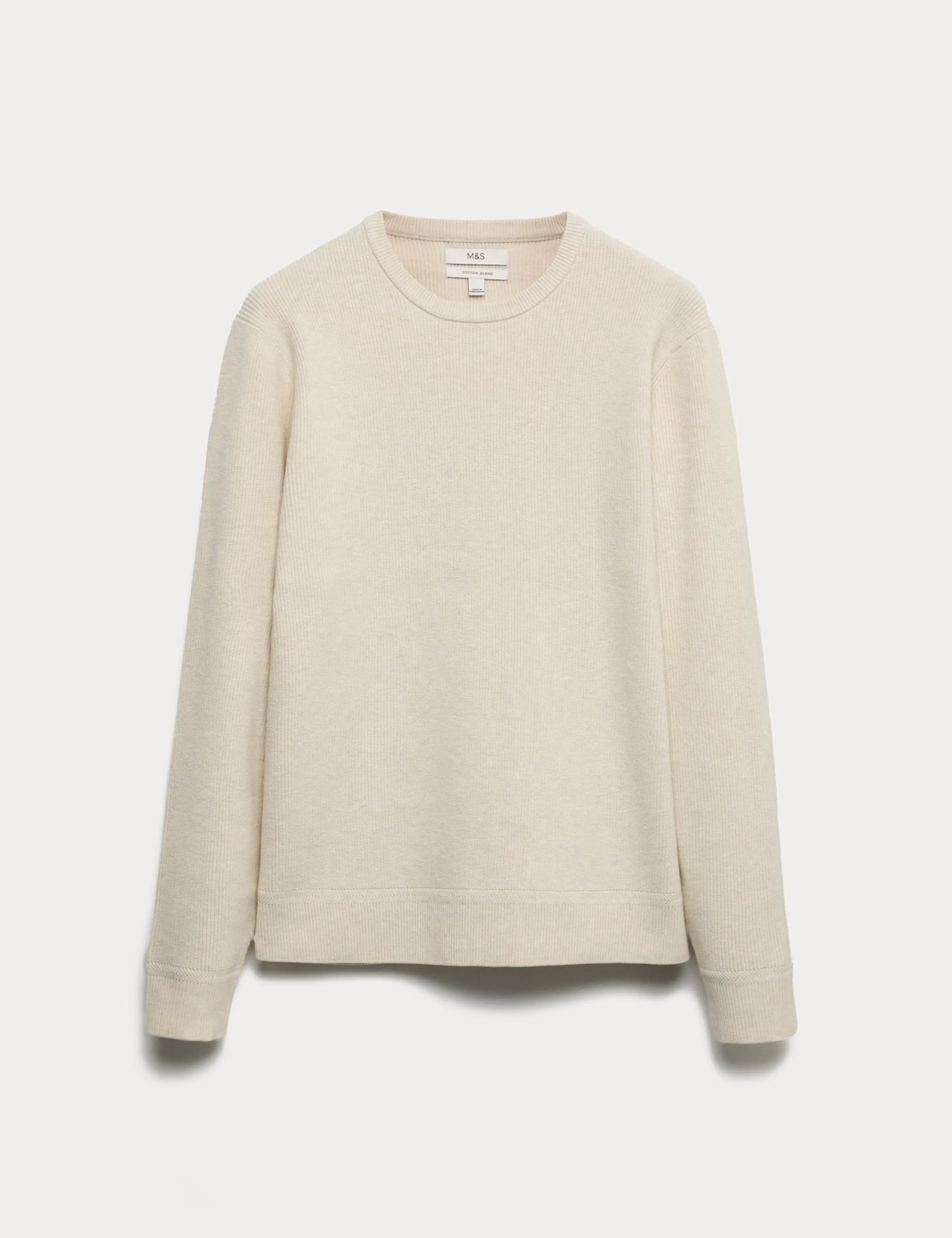 Men's ecru fine rib top