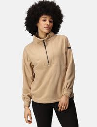 Woman wearing brown zip neck fleece. Shop 30% off selected Regatta
